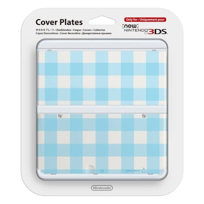 New 3DS Cover Plates - Blauw Ruiten (Nieuw)