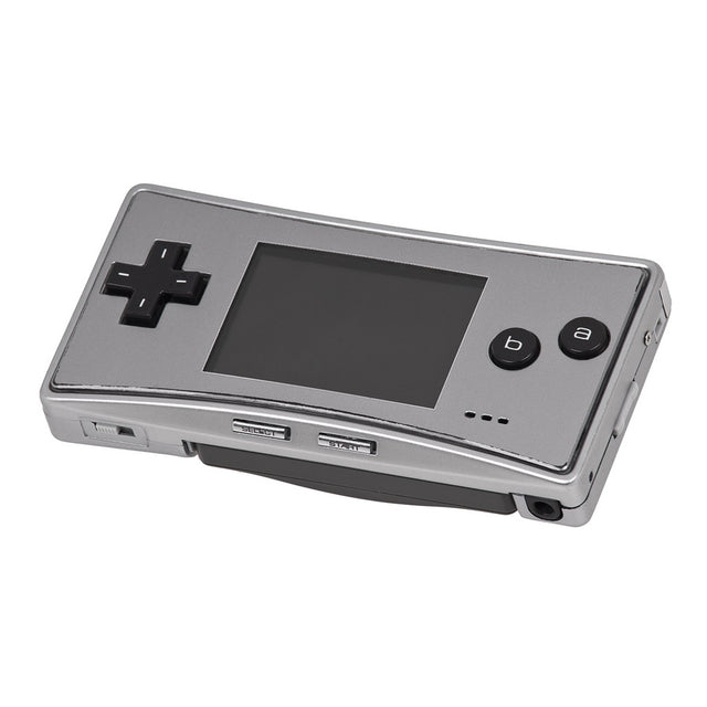 Nintendo Game Boy Micro console, zwart-zilver, voorkant, tweedehands