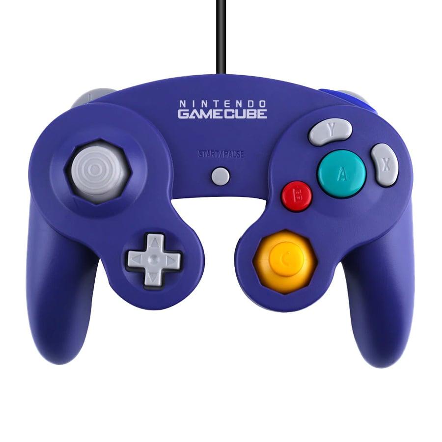 Nintendo GameCube controller Indigo, paars, voorkant, tweedehands