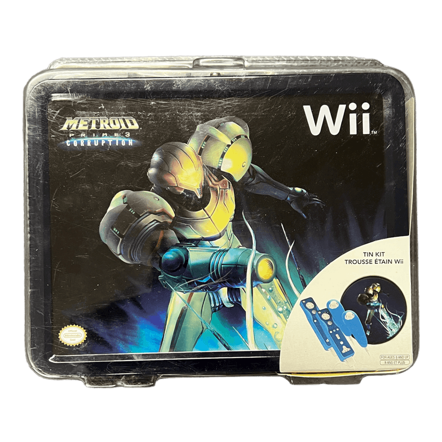 Nintendo Wii Metroid Prime 3 Corruption tin-kit, doos voorkant, tweedehands