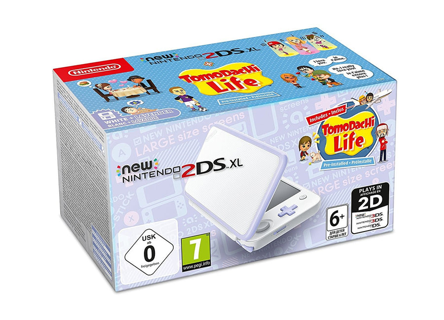 Nintendo-New 2DS XL Console - Wit/Lavendel + Tomodachi Life (in doos) Tweedehands