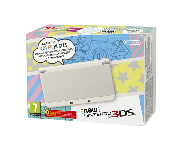 Nintendo New 3DS console, wit, doos voorkant, tweedehands