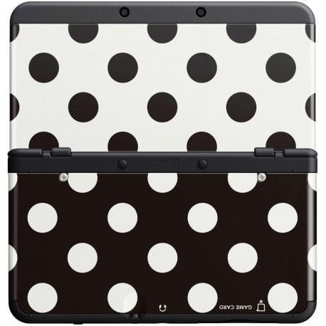 Nintendo-New 3DS Cover Plates - Stippen Zwart/Wit Tweedehands