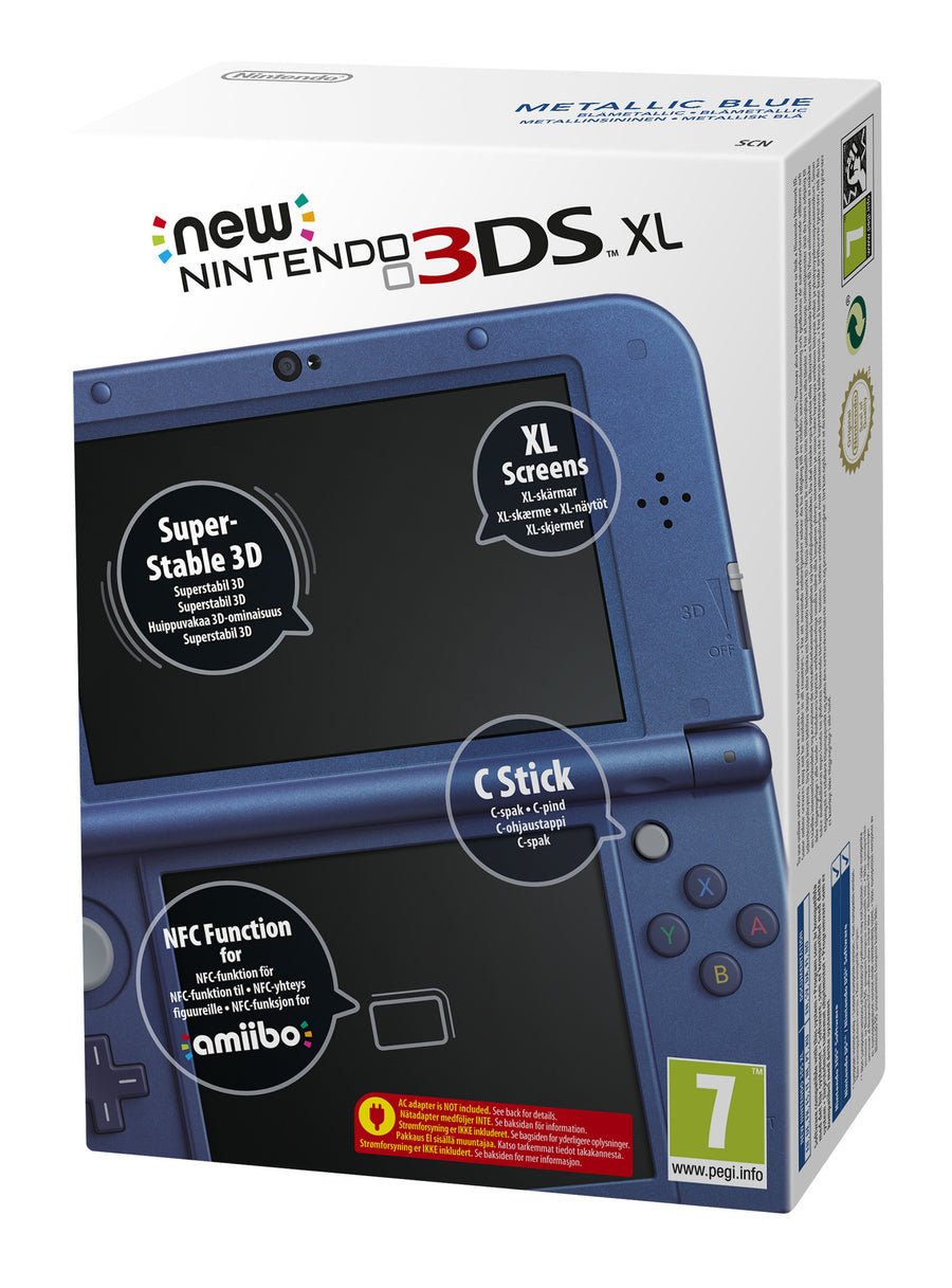 Nintendo-New 3DS XL Console - Blauw / Metallic Blue (in doos) (Dual IPS Scherm) Tweedehands
