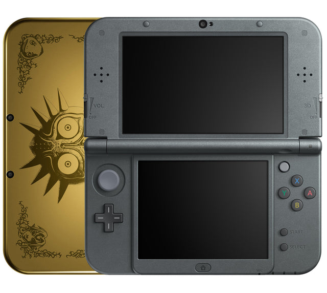 Nintendo New 3DS XL console, Hyrule Edition, goud met gravure, opengeklapt, tweedehands