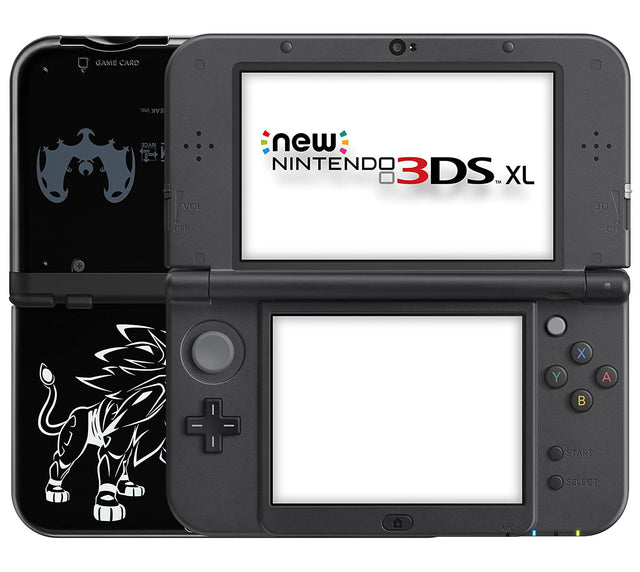 Nintendo New 3DS XL console, Sun en Moon Limited Edition, zwart, opengeklapt, tweedehands