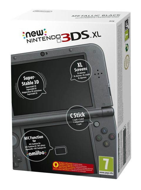 Nintendo-New 3DS XL Console - Zwart / Metallic Black (in doos) Tweedehands