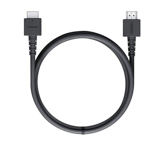 Nintendo Switch HDMI-kabel, zwart, opgerold met beide stekkers zichtbaar