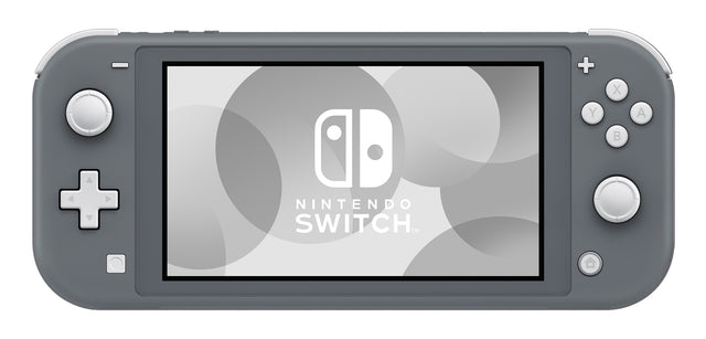 Nintendo Switch Lite console, grijs, voorkant met Switch-logo op het scherm, tweedehands