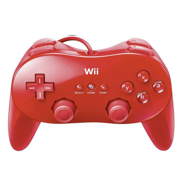 Nintendo Wii Classic Pro Controller, rood, voorkant, tweedehands