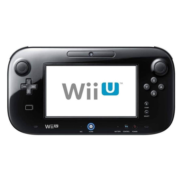 Nintendo Wii U GamePad, zwart, voorkant met Wii U-logo op het scherm, tweedehands