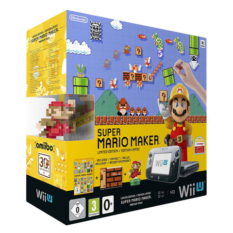 Nintendo-Wii U Premium Console incl. Gamepad - Zwart + Mario 30th Anniversary Bundel (In doos) Tweedehands