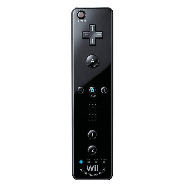 Nintendo Wii Remote Motion Plus controller voor Wii en Wii U, zwart, voorkant, tweedehands