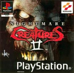 PlayStation 1 Nightmare Creatures II van Konami, donkere PAL-hoes met een monstergezicht, tweedehands