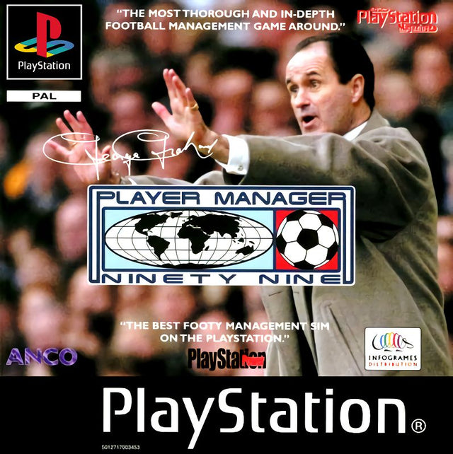 PlayStation 1 Player Manager Ninety Nine, doos voorkant, tweedehands
