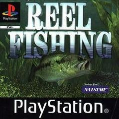 PlayStation 1 Reel Fishing van Natsume, groene PAL-hoes met een baars onder water, tweedehands