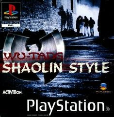 PlayStation 1 Wu-Tang Shaolin Style van Activision, PAL-hoes met Wu-Tang-logo en figuren in een steeg, tweedehands