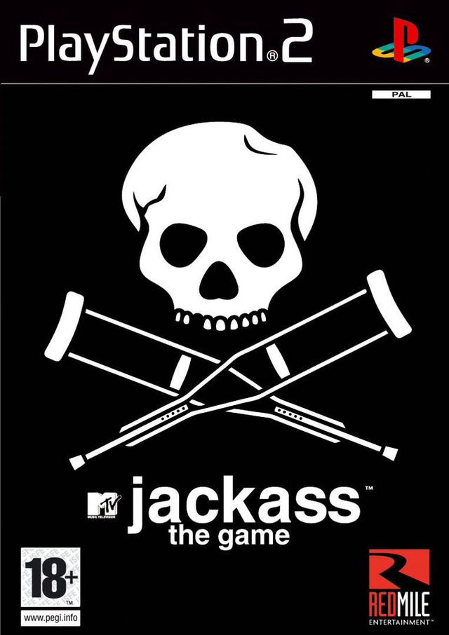 PlayStation 2 Jackass The Game, doos voorkant, tweedehands