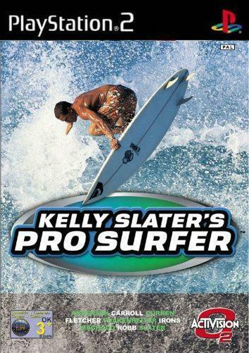 PlayStation 2 Kelly Slater's Pro Surfer van Activision O2, doos voorkant met een surfer op een golf, tweedehands