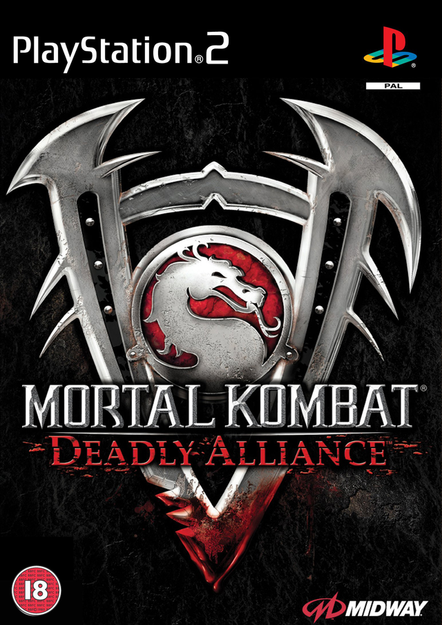 PlayStation 2 Mortal Kombat Deadly Alliance van Midway, Britse doos voorkant met het drakenlogo, tweedehands