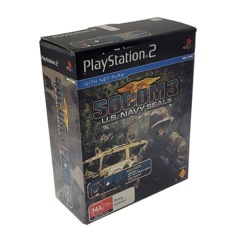Playstation 2-Socom 3 U.S. Navy Seals Big Box incl. USB Headset Tweedehands