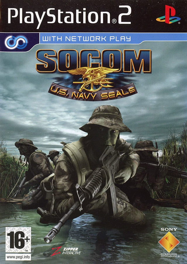 PlayStation 2 SOCOM U.S. Navy SEALs, doos voorkant, tweedehands