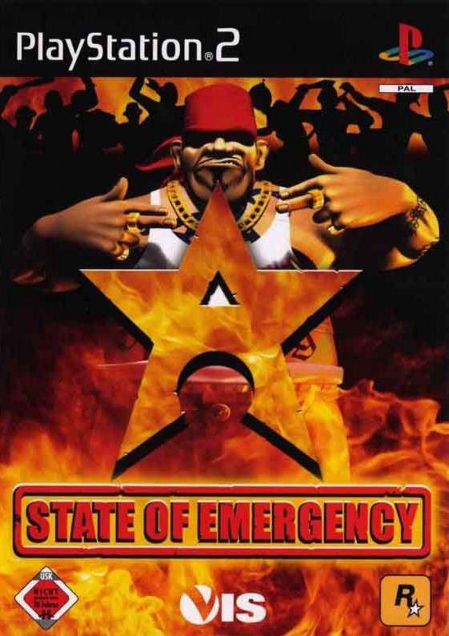 PlayStation 2 State of Emergency, doos voorkant, Duitse USK-uitgave, tweedehands