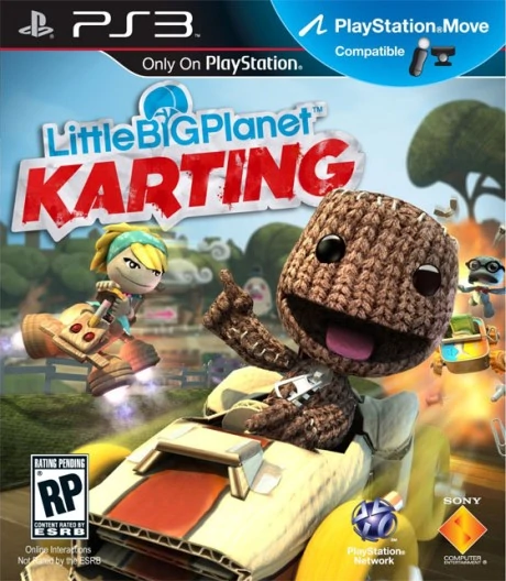 PlayStation 3 LittleBigPlanet Karting, doos voorkant, Amerikaanse ESRB-uitgave, tweedehands