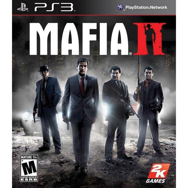 PlayStation 3 Mafia II, doos voorkant, Amerikaanse ESRB-uitgave met rating M