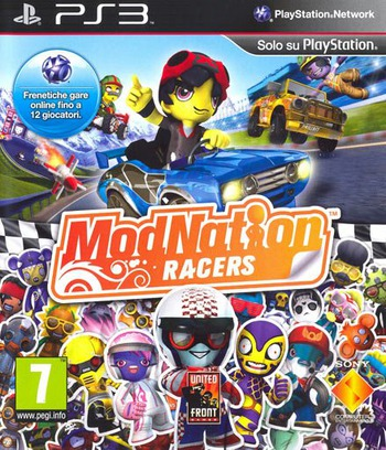 PlayStation 3 ModNation Racers, doos voorkant, Italiaanse uitgave, tweedehands