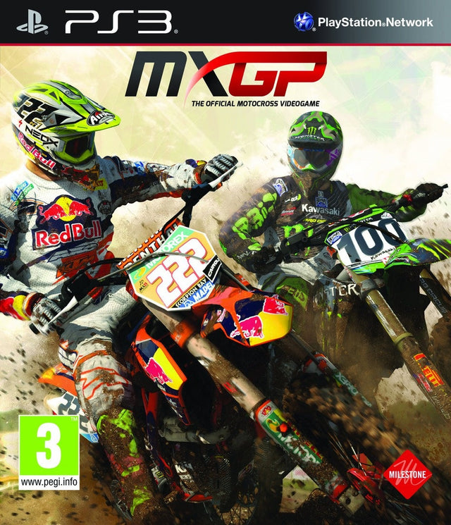 PlayStation 3 MXGP The Official Motocross Videogame van Milestone, doos voorkant met twee crossers, tweedehands