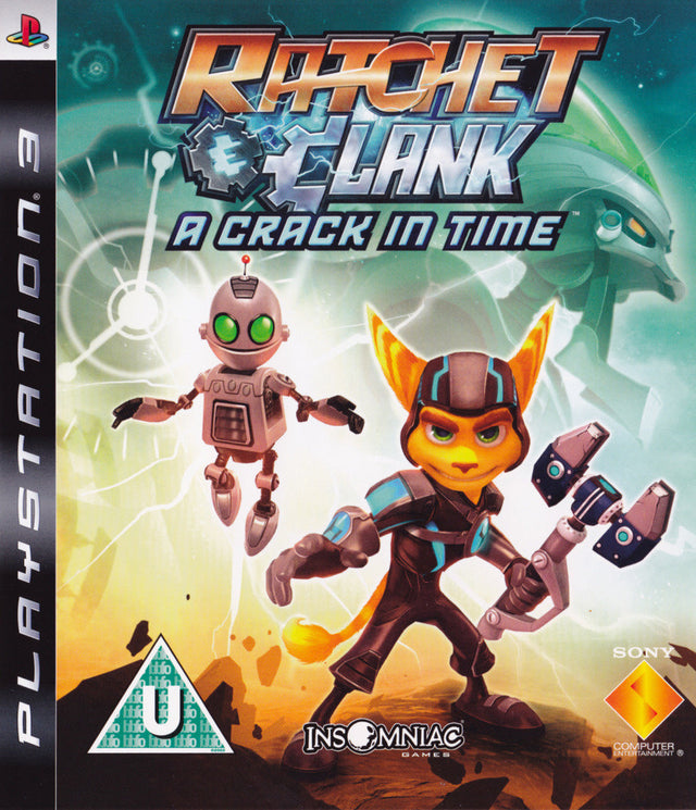 PlayStation 3 Ratchet & Clank A Crack in Time, doos voorkant, Britse uitgave met U-rating, tweedehands