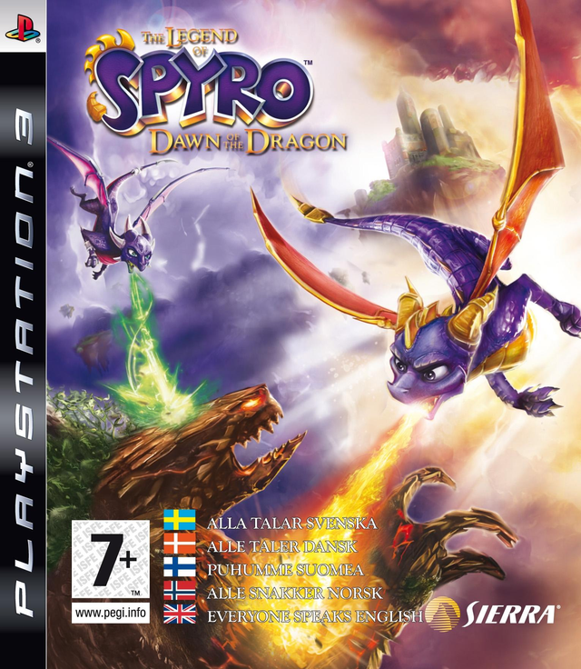 PlayStation 3 The Legend of Spyro Dawn of the Dragon, doos voorkant, Scandinavische uitgave, tweedehands