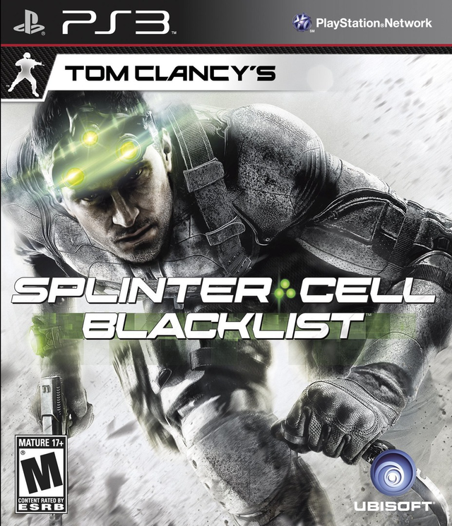 PlayStation 3 Tom Clancy's Splinter Cell Blacklist, doos voorkant, Amerikaanse ESRB-uitgave, tweedehands