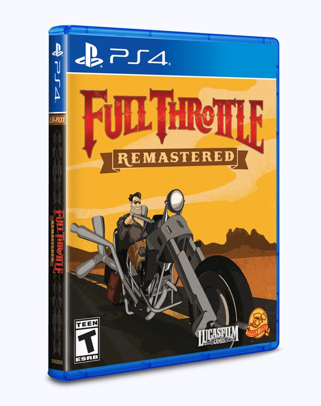 PlayStation 4 Full Throttle Remastered, doos voorkant met Ben op een motor in de woestijn, ESRB-uitgave