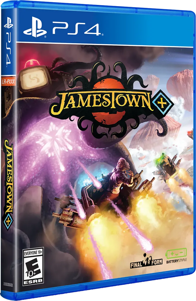 PlayStation 4 Jamestown+, Limited Run-hoes met ruimteschepen die op een tentakelmonster vuren, ESRB-uitgave