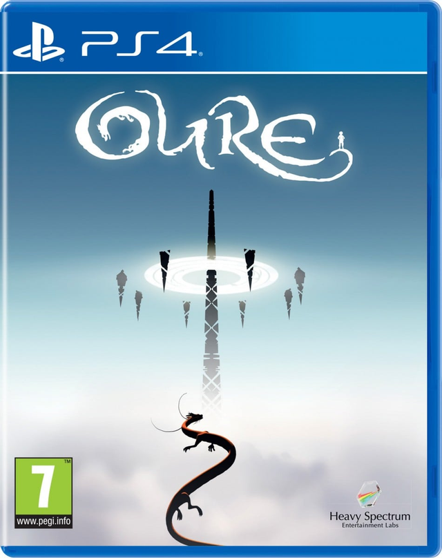 PlayStation 4 Oure van Heavy Spectrum, doos voorkant met draak onder een zwevende toren, tweedehands