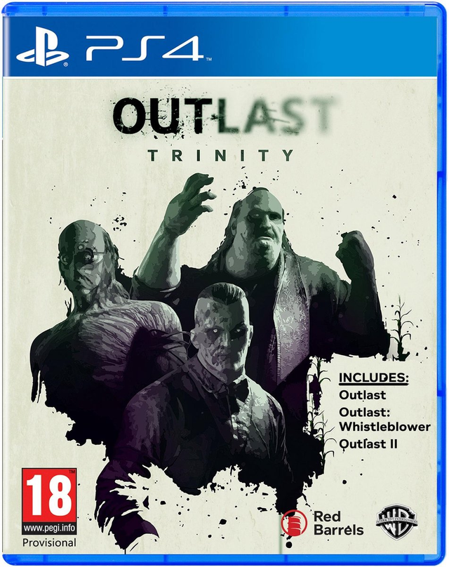 PlayStation 4 Outlast Trinity met Outlast, Whistleblower en Outlast II, voorlopige doos voorkant, tweedehands