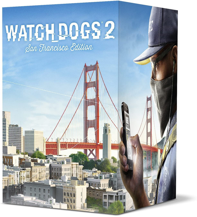 PlayStation 4 Watch Dogs 2 San Francisco Edition, verzameldoos voorkant met Golden Gate Bridge, tweedehands