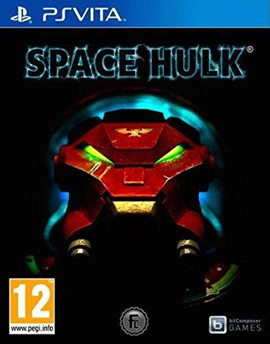 PlayStation Vita Space Hulk van bitComposer, doos voorkant met een rode helm van een ruimtemarinier, tweedehands