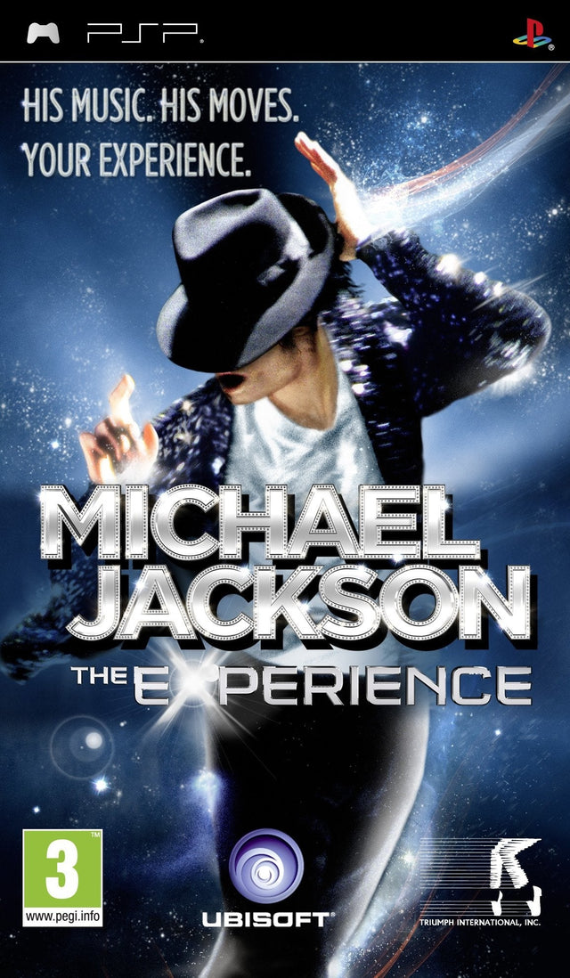 PlayStation Portable PSP Michael Jackson The Experience, doos voorkant met een dansende Michael Jackson, tweedehands