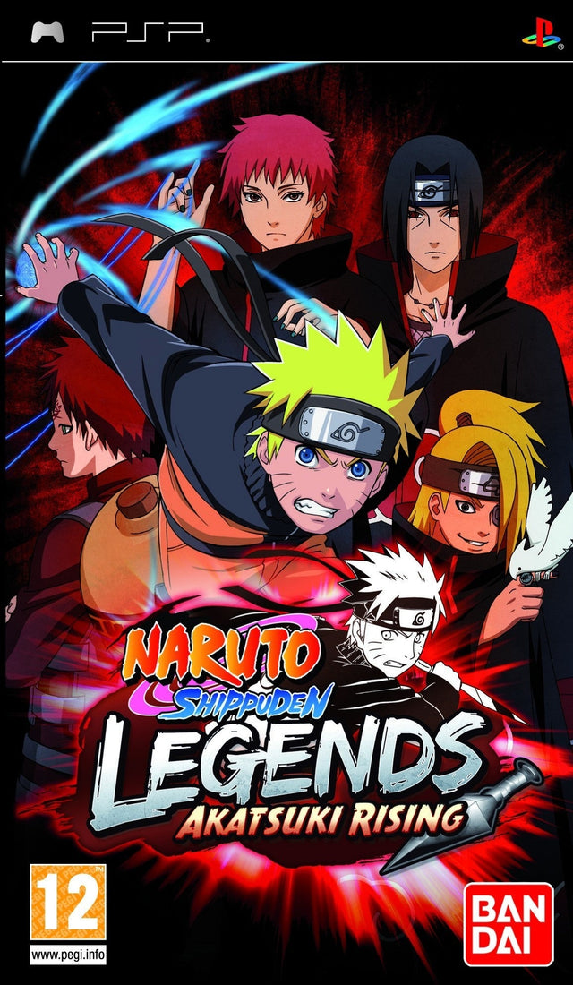 PlayStation Portable PSP Naruto Shippuden Legends Akatsuki Rising, doos voorkant, tweedehands