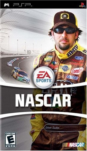 PlayStation Portable PSP NASCAR van EA Sports, ESRB-hoes met een coureur met zonnebril en pet, tweedehands