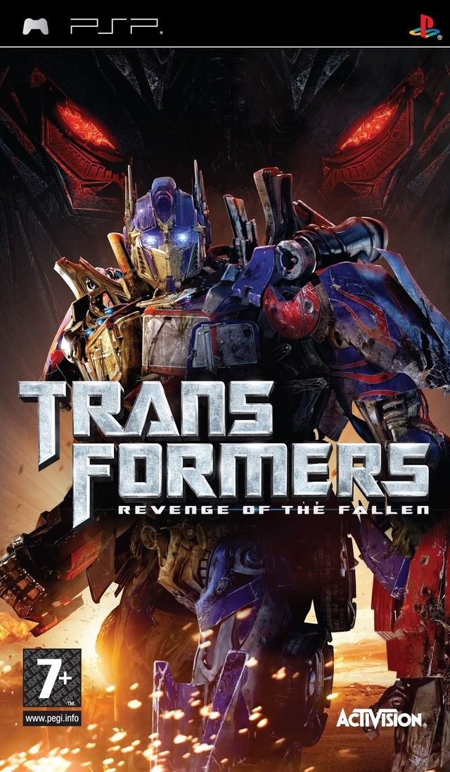 PlayStation Portable PSP Transformers Revenge of the Fallen van Activision, doos voorkant met Optimus Prime, tweedehands