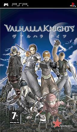 PlayStation Portable PSP Valhalla Knights van Rising Star Games, doos voorkant met vijf strijders, tweedehands