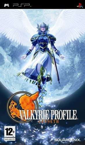 PlayStation Portable PSP Valkyrie Profile Lenneth van Square Enix, doos voorkant met een gevleugelde valkyrie, tweedehands