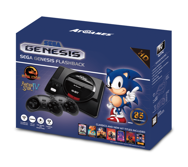 SEGA Mega Drive Flashback Mini console, doos voorkant, tweedehands