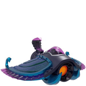 Skylanders Sea Shadow voertuig, donkerpaarse boot met blauwe vinnen, tweedehands