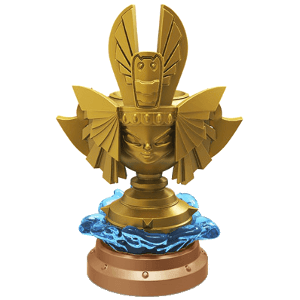 Skylanders Sea Trophy, gouden trofee op bronskleurige voet, voorkant, tweedehands