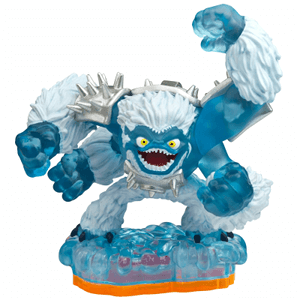Skylanders Slam Bam, witte yeti met vier doorzichtig blauwe ijsarmen op een ijsvoet, tweedehands